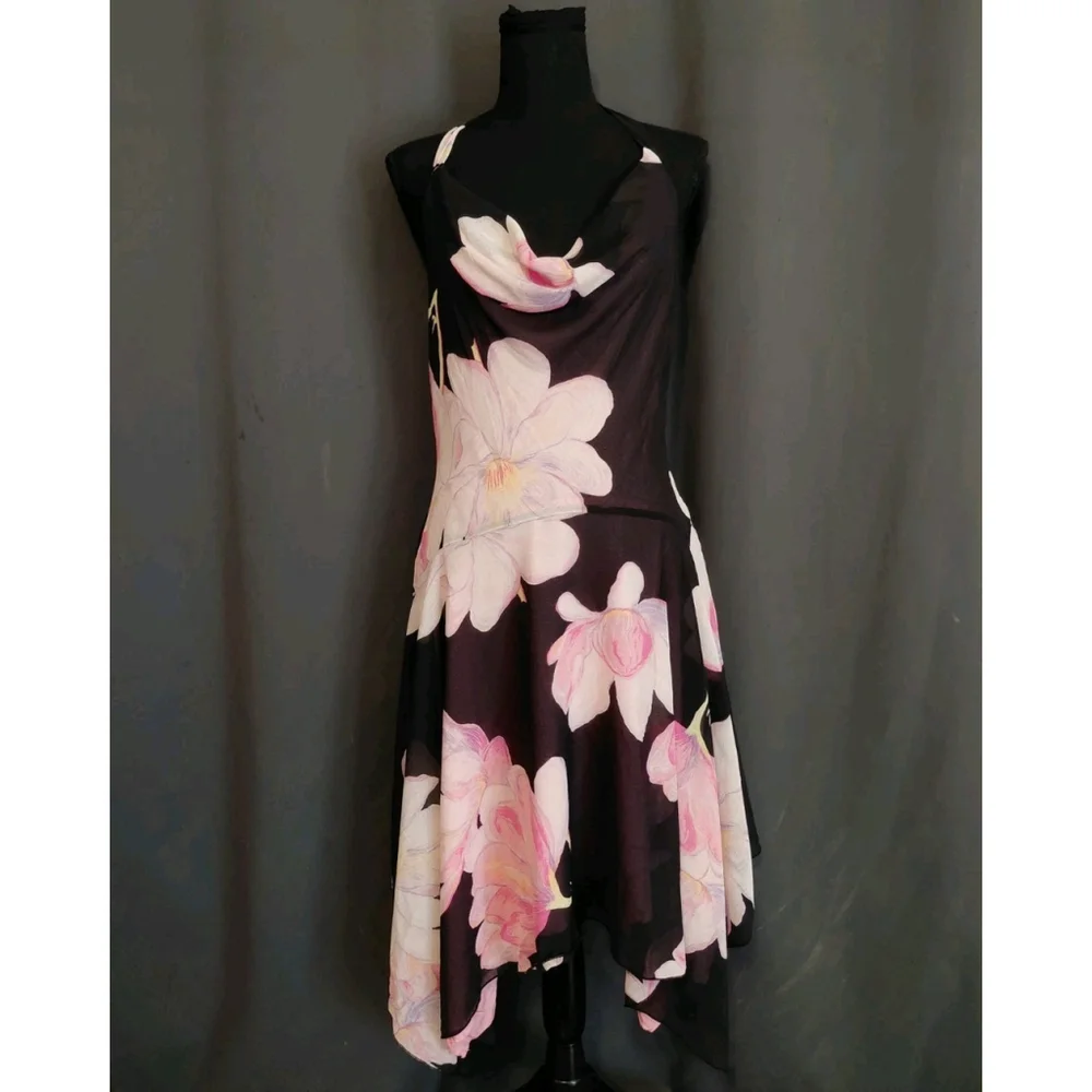 Kimchi Blue Urban Outfitters Camilla Cowl-Neck Halter Floral Boho Midi Dress NWT